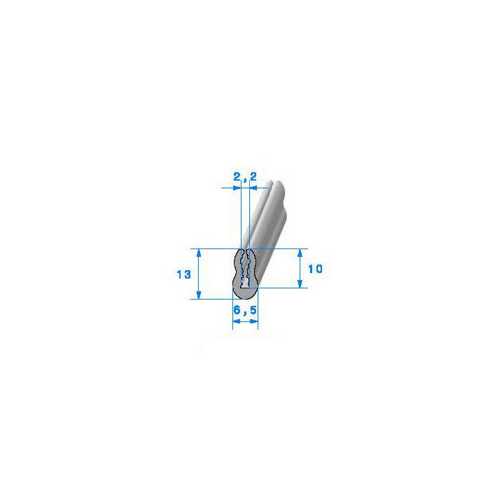 Profilé Caoutchouc SE302 - 13x6,5 mm L 1 m