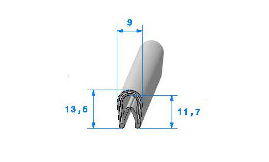 Profilé PVC SE672 - 13,5x9 mm L 1 m