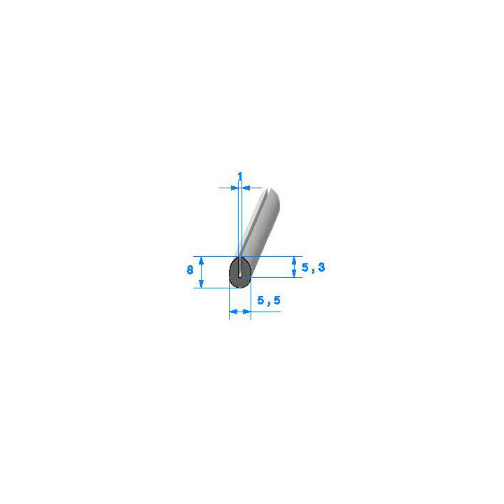 Profilé Caoutchouc SE324 - 8x5,5 mm L 1 m