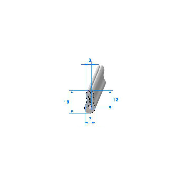 Profilé Caoutchouc SE223 - 16x7 mm L 50 m