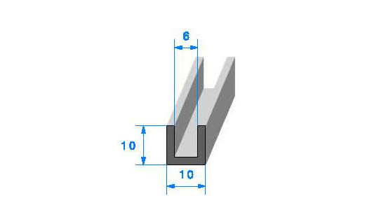 Profilé Caoutchouc SE418 - 10x10 mm L 50 m