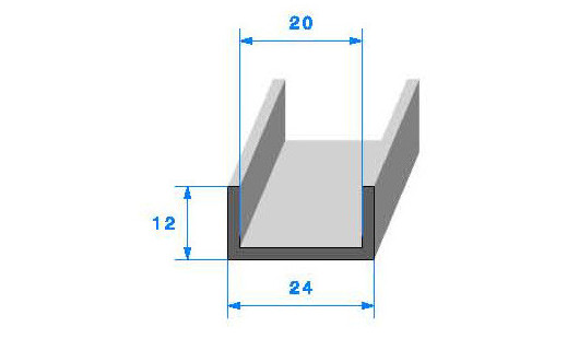 Profilé Caoutchouc SE864 - 12x24 mm L 50 m