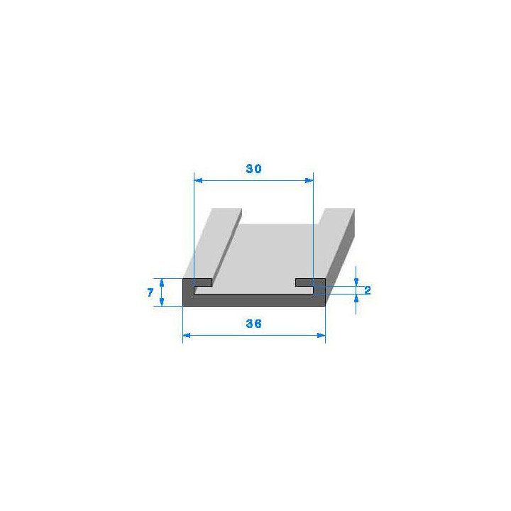 Profilé Caoutchouc SE703 - 7x36 mm L 50 m