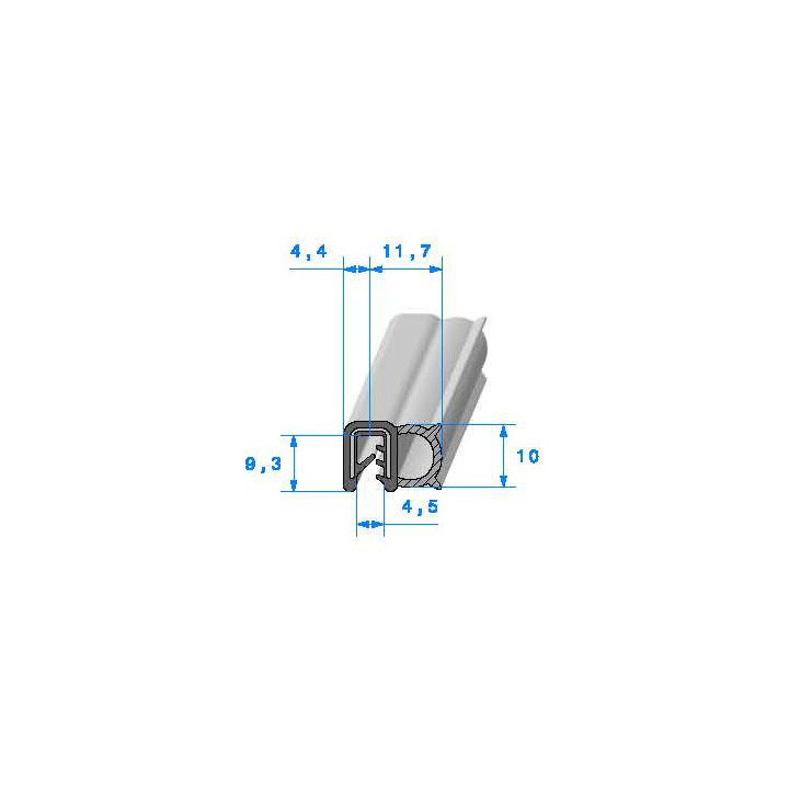 Profilé Caoutchouc SE811 - 9,3x16,1 mm L 50 m