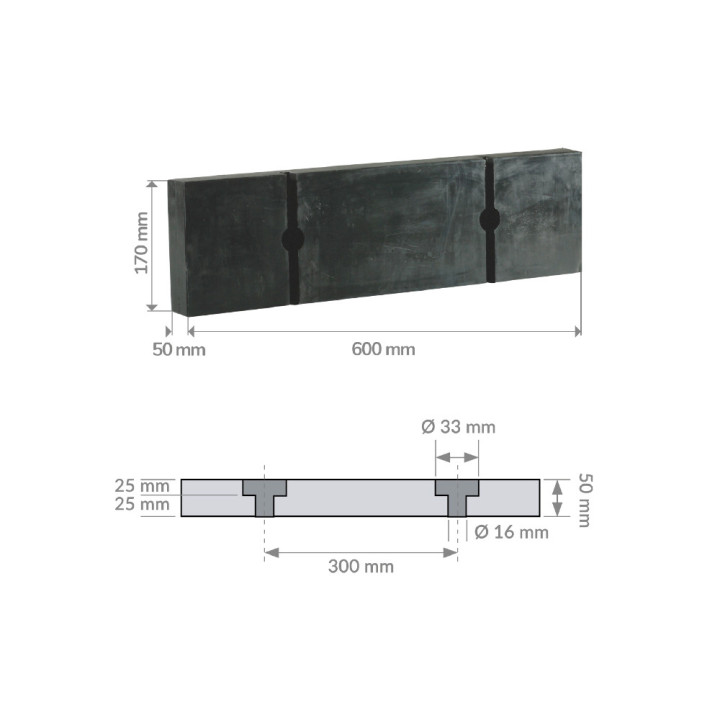 Rubber bumper for handling quay