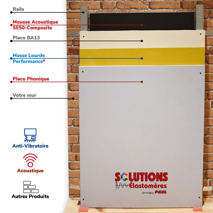 SE50-Composite  acoustique phonique isolation solutions elastomeres