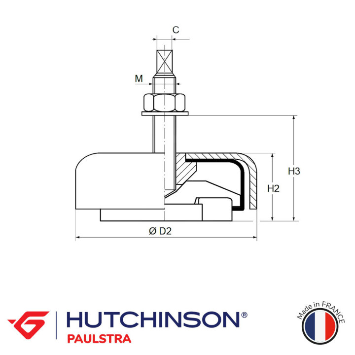 SUPPORTS SE121 Anti Vibratoire Solutions Elastomeres Made in France