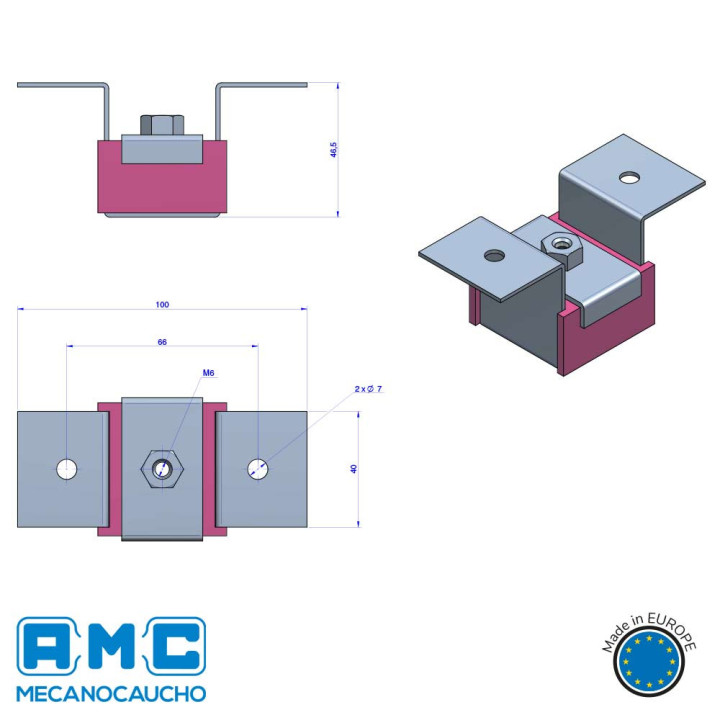 SUSPENTES SE139 SYL 1 Anti vibratoire vibrantes murs faux plafonds tuyauteries machines Solutions Elastomères