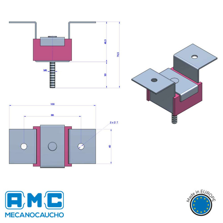 SUSPENTES SE139 SYL 1 Anti vibratoire vibrantes murs faux plafonds tuyauteries machines Solutions Elastomères