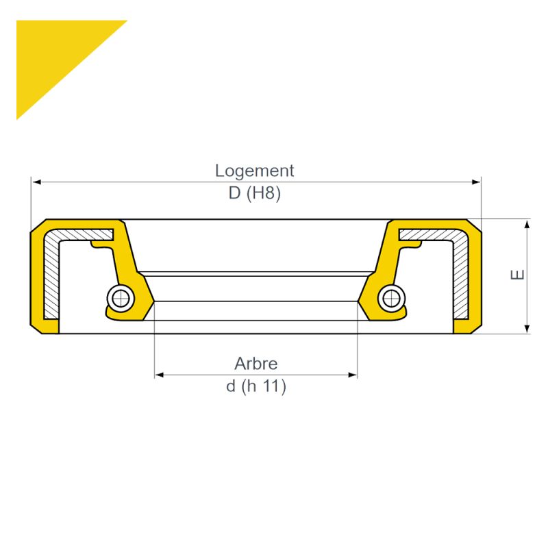 Joint d'arbre tournant 52 x 68 x 8 double lèvre nitrile