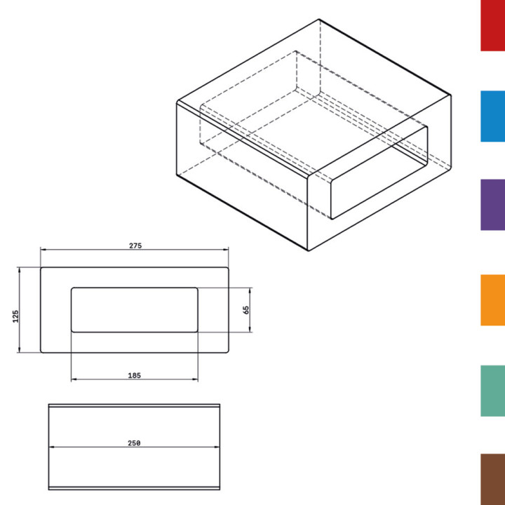 Coussin Pliage PU Rectangulaire  125 x 275 - 185 x 65 (Creux) L250 80ShA