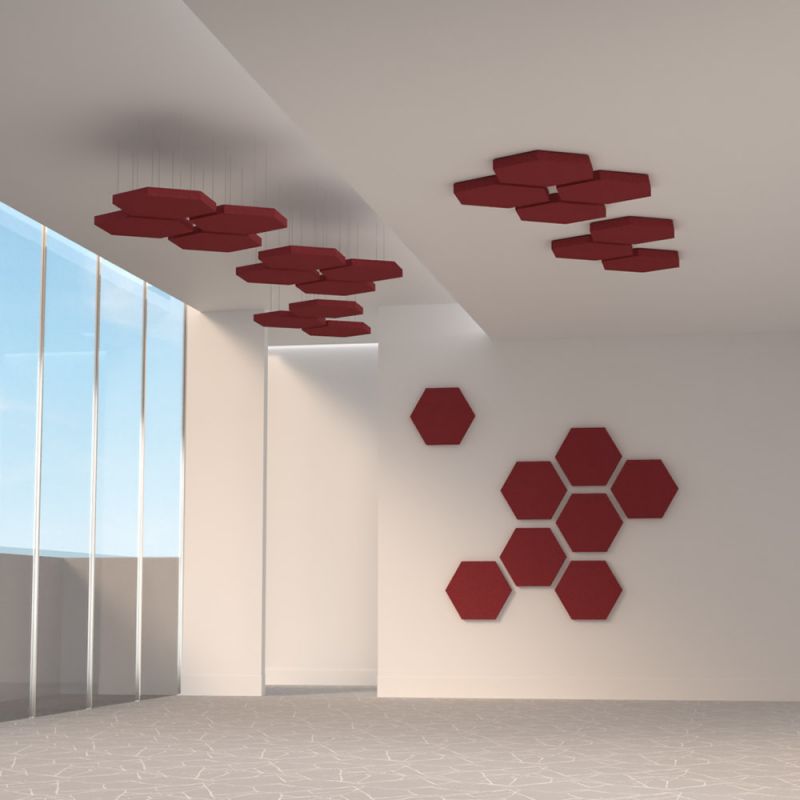 Panneau d'isolation phonique à doublure en Y hexagonale, panneaux muraux  ignifuges, haute densité, 12 pièces