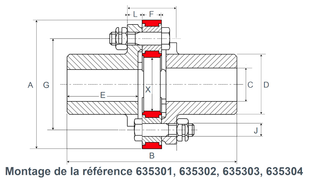 Schéma dimensions SE153 références 635100 à 635304