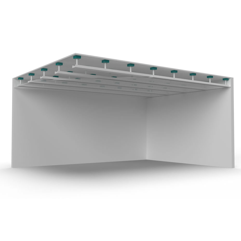 Applications antivibratoires supports isolation vibratoire pour plafonds, faux plafonds