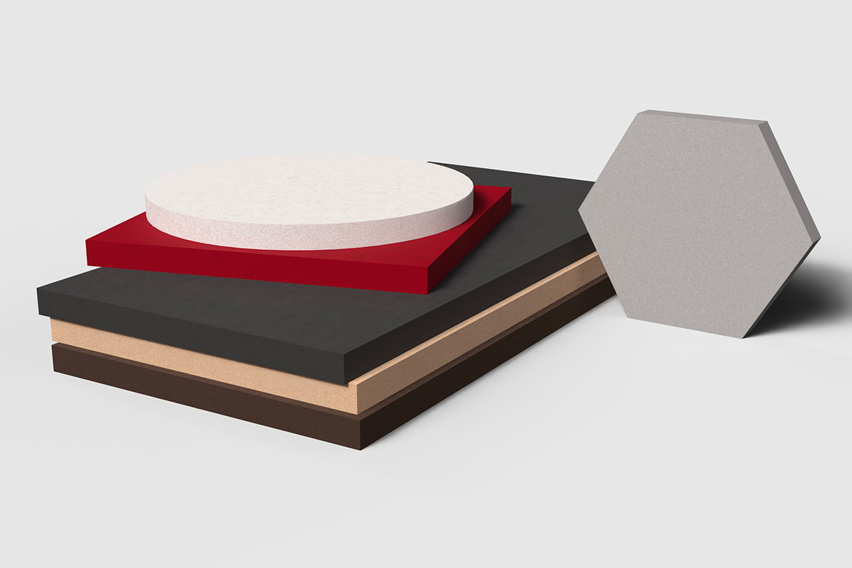 Suspended acoustic panels for ceilings and acoustic correction in rooms