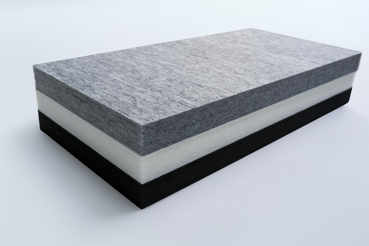 PET acoustic panels as a complementary solution to melamine acoustic foams