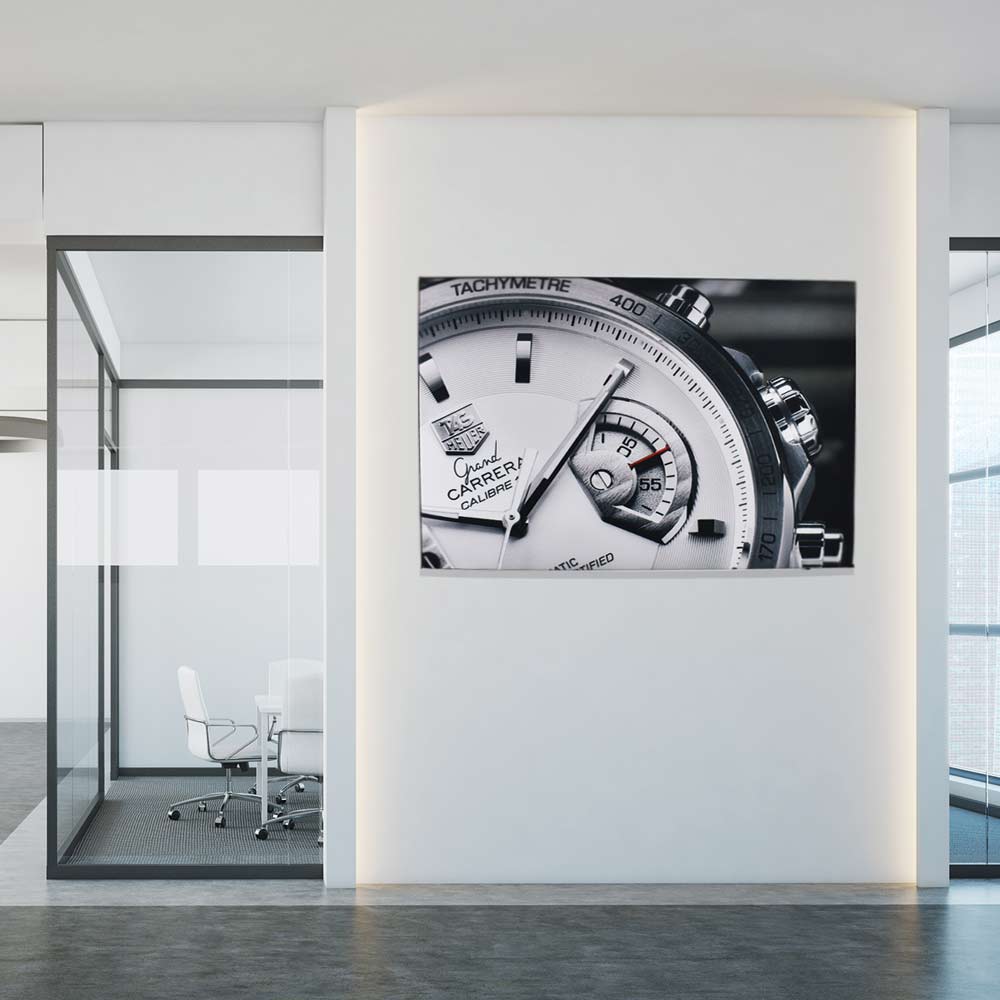 Custom decorative acoustic picture for noise treatment and acoustic improvement in rooms