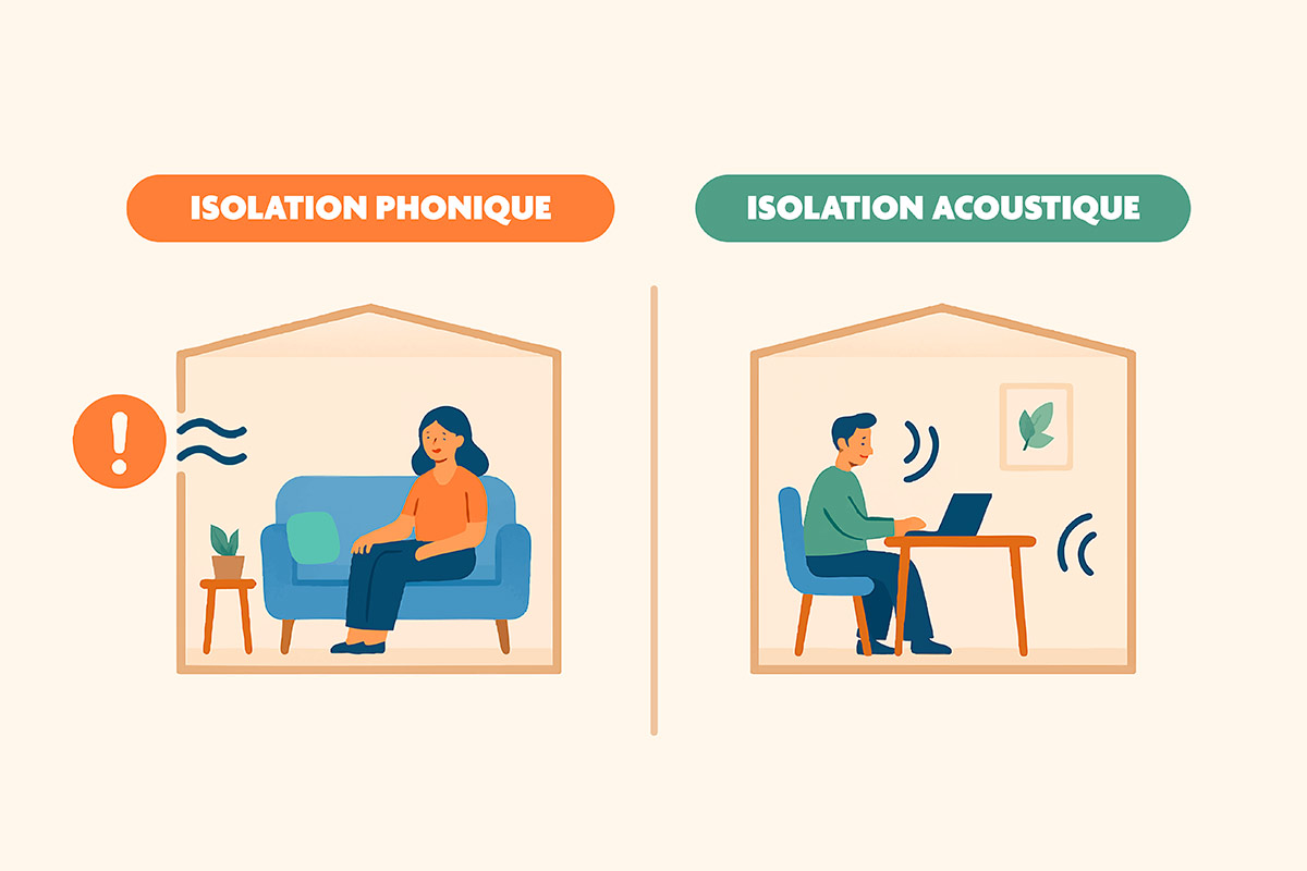 Différence entre isolation phonique et isolation acoustique