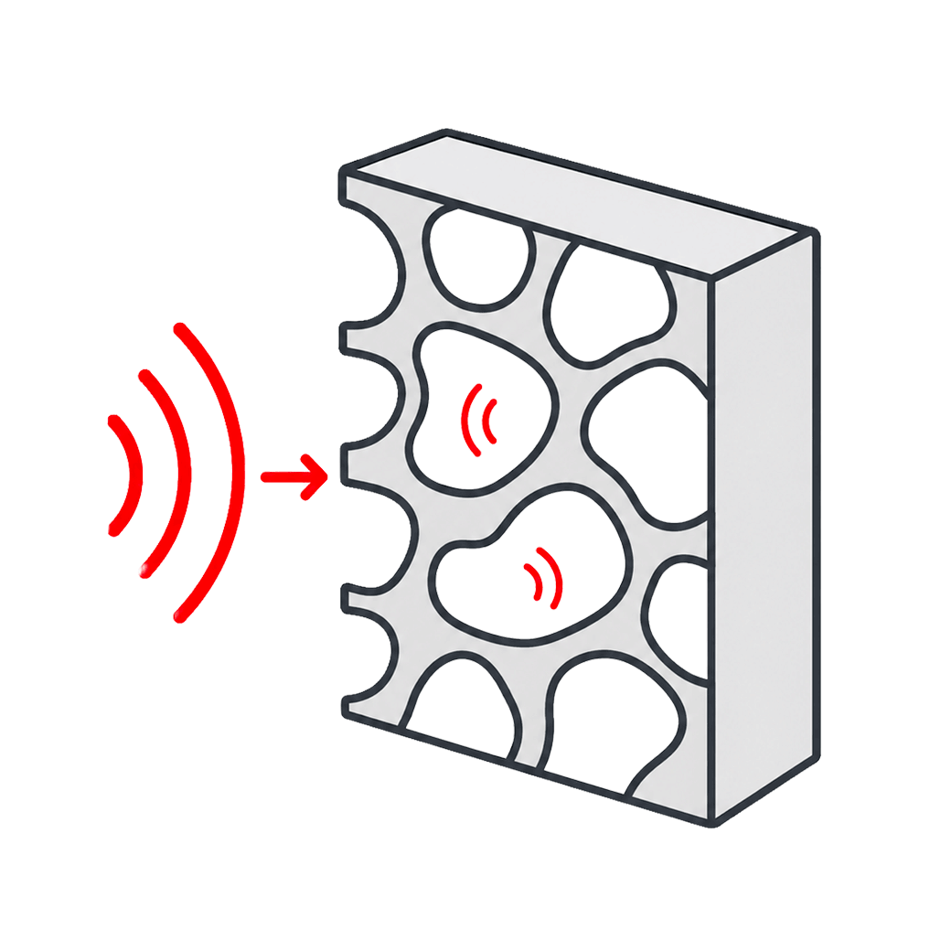 Open-cell structure of Basotect foam