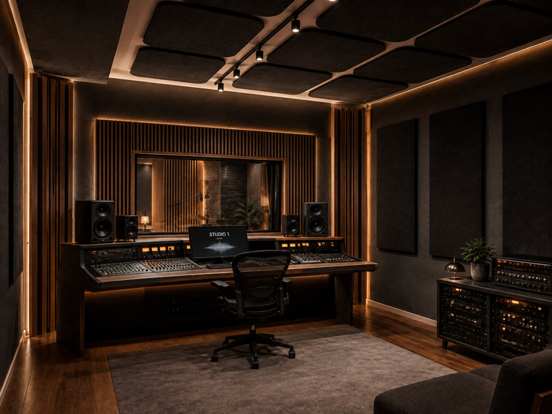 Acoustic treatment for studios and audio rooms with Basotect foam