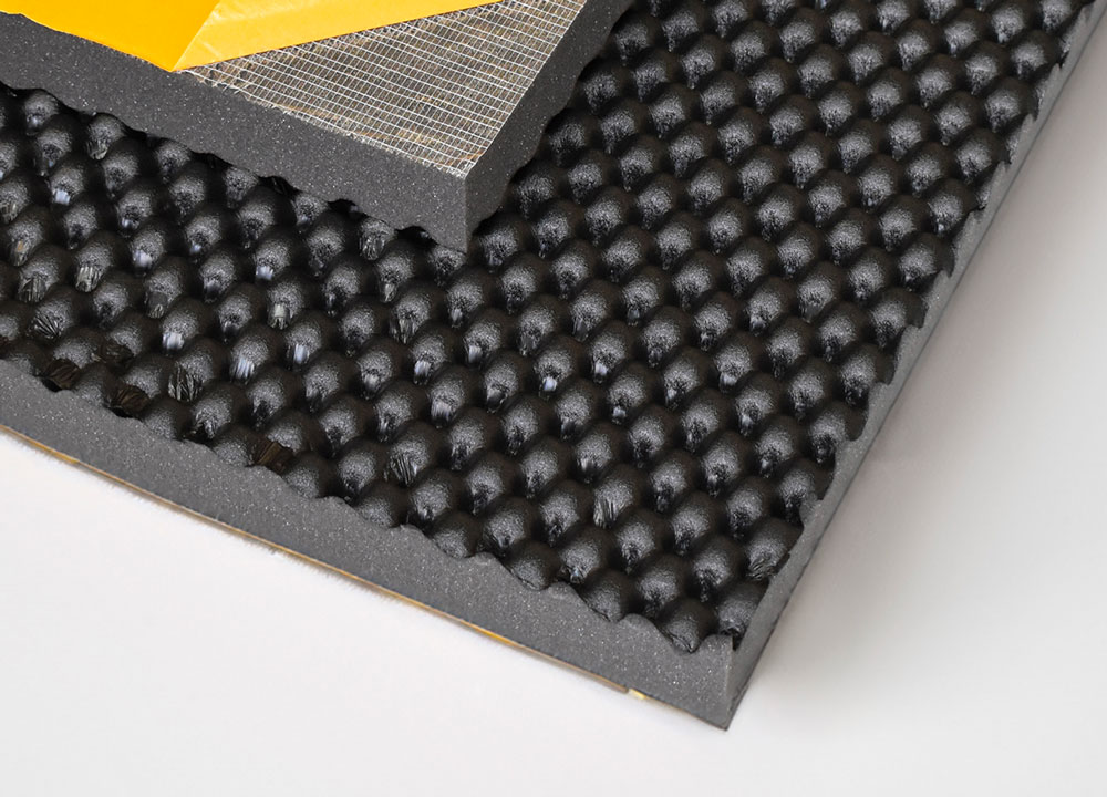 Mousse acoustique alvéolaire SE50AL-SM avec film de protection pour usage extérieur protégé