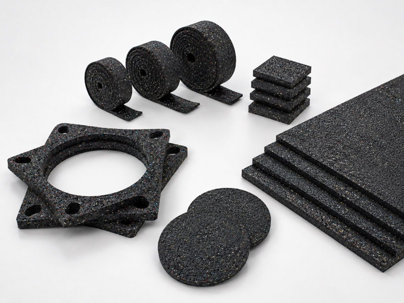 Resilient material for vibrations
