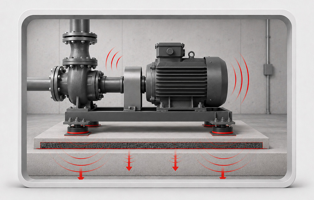 Anti-vibration solution for vibrating machinery