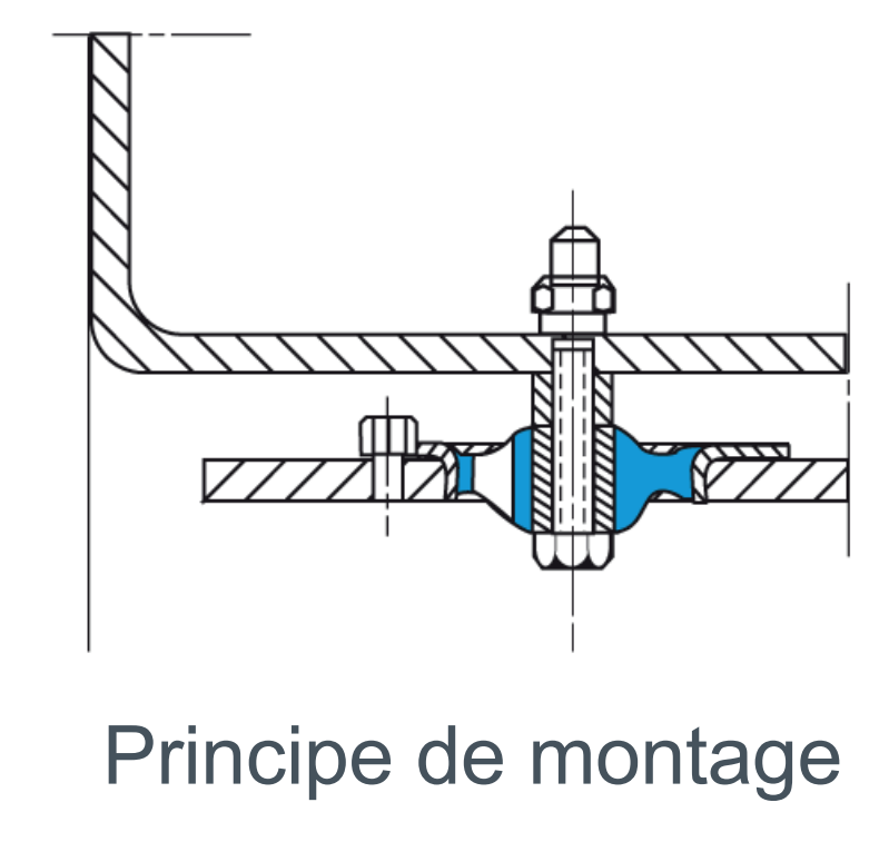 Montage support antivibratoire SE137 Paulstra